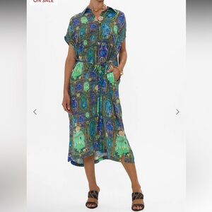 NEW Camilla x Wicked The Defy Gravity Sleeveless Shirtdress Silk Sz XS/S